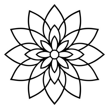 çiçek mandala vektör simgesi