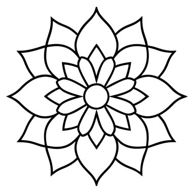 Güzel çiçek mandala izole edilmiş ikon vektör illüstrasyon tasarımı