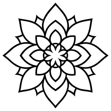 mandala. Süs. Beyaz arka planda siyah. vektör illüstrasyonu