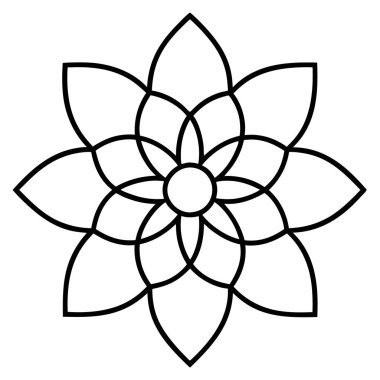 Çiçek ikonu. Mandala mandala vektör ikonu çizimi