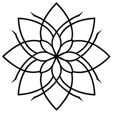 Çiçek mandala vektör çizgisi tasarımı. vektör çiçek süsü.