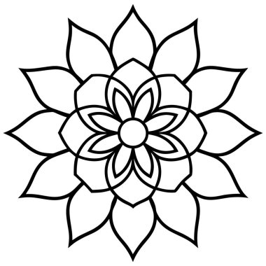 güzel çiçek mandala dekoratif vektör çizimi tasarımı