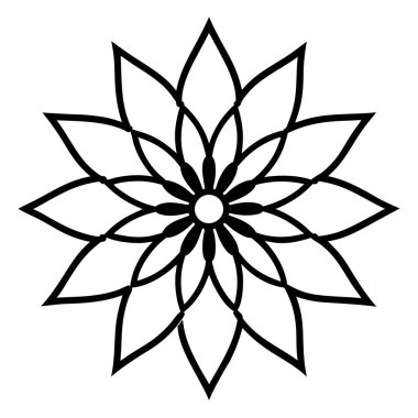 mandala çiçeği siyah simgesi