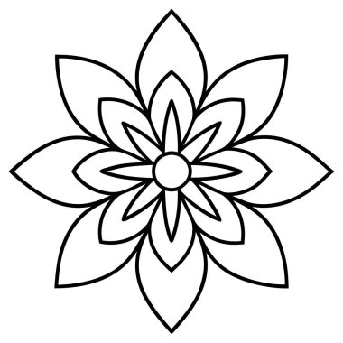 Güzel çiçek mandala izole edilmiş ikon