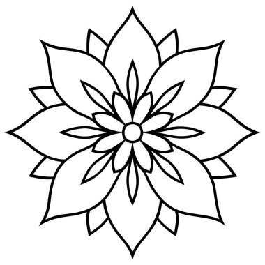 Beyaz arkaplanda çiçek mandala