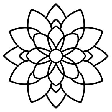 Çiçek mandala ana hat vektörü. mandala sanatı
