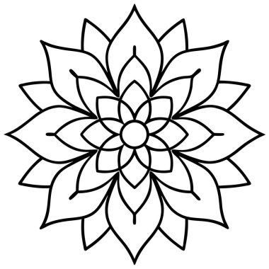 mandala çiçek dekoratif ikon vektör illüstrasyon tasarımı