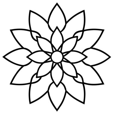 Mandala taslağı. Web simgesi basit illüstrasyon