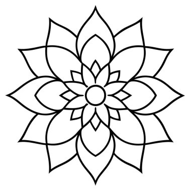 vektör çiçek mandala illüstrasyonu