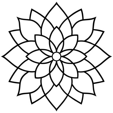 Mandala desen siyah ve beyaz