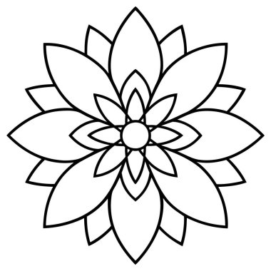 güzel çiçek dekoratif simge vektör çizim tasarım