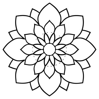 Mandala çiçeği. Klasik dekoratif elementler. Doğulu desen, vektör illüstrasyonu