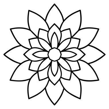 Beyaz arka plan üzerinde izole çiçek mandala