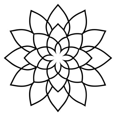 Vektör süsleme mandala, karalama biçimi, el çizimi süsleme mandala, siyah ve beyaz