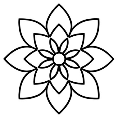 çiçek süslü mandala ikon vektör illüstrasyonuName