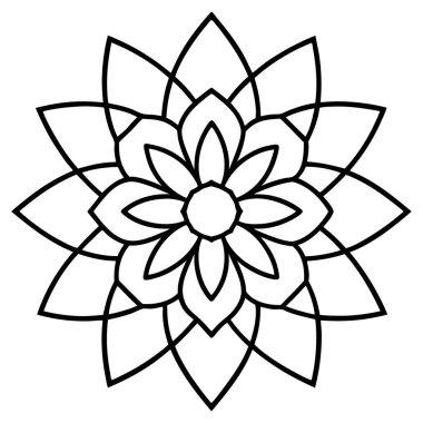 Mandala çiçek dekorasyonu izole edilmiş vektör illüstrasyonu
