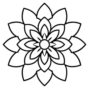 güzel lotus çiçeği çizgisi biçim vektör çizimi tasarımı