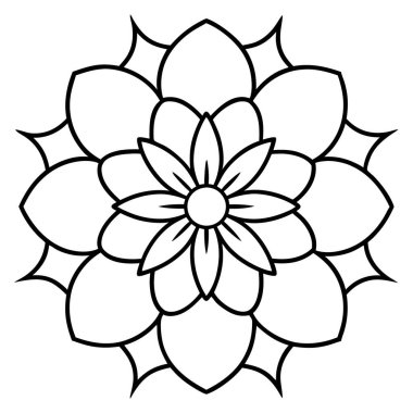 Çiçeğin dekoratif tasarımı, vektör illüstrasyonu