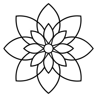 Beyaz arka planda güzel çiçekli mandala