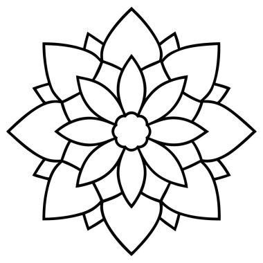 çiçek mandala simgesi vektörü