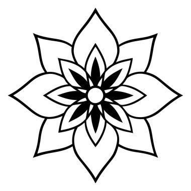 çiçekli mandala simgesi, özet biçimi