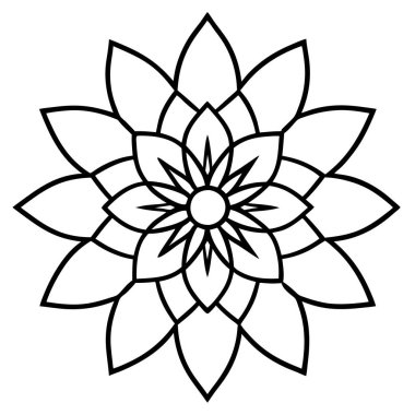 bir çiçek süslemeli mandala simgesi, özet biçimi