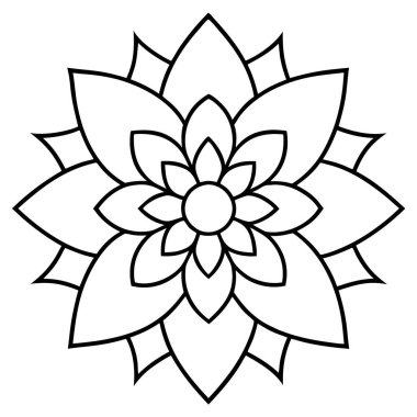 Güzel çiçekli mandala izole edilmiş ikonu