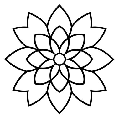 çiçek süslü mandala ikon vektör illüstrasyonuName