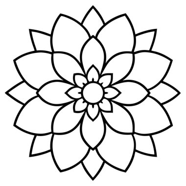 Güzel çiçek süsleme mandala çizgi simgesi