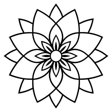 çiçek mandala izole ikonu