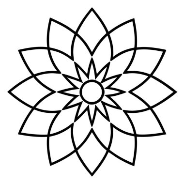 Beyaz arka plan üzerinde izole çiçek mandala