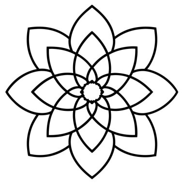 Dekoratif mandala izole edilmiş simgesi