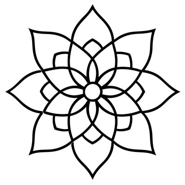 vektör mandala siyah-beyaz süslemesi