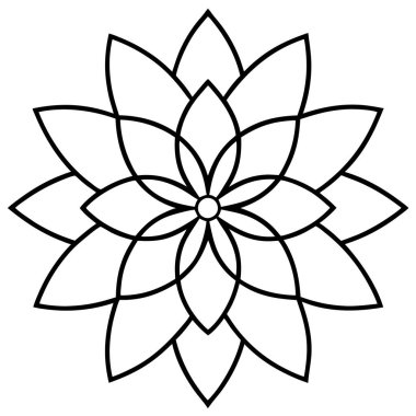 çiçek süslü mandala ikon vektör illüstrasyonuName
