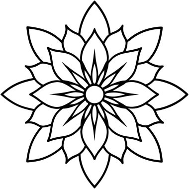 güzel çiçek mandala dekoratif ikon vektör illüstrasyon tasarımı