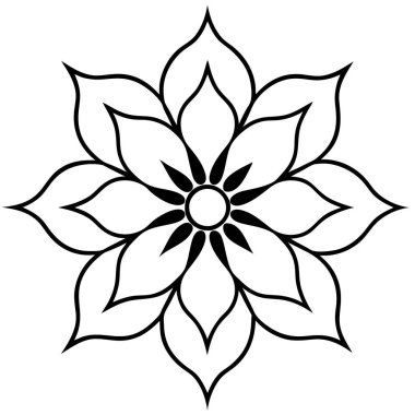 çiçek mandala vektör simgesi