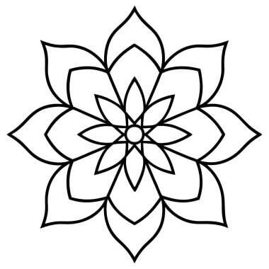 Güzel bir mandala çiçeğinin vektör çizimi