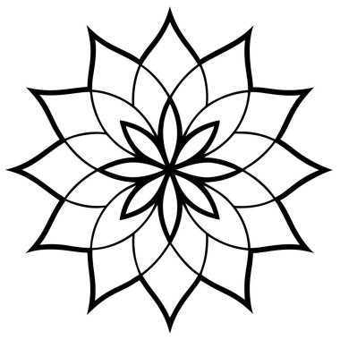 Vektör siyah beyaz mandala