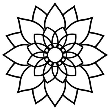 çiçek mandala simgesi, özet biçimi