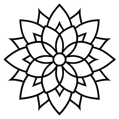 Çiçek süslemeli güzel mandala