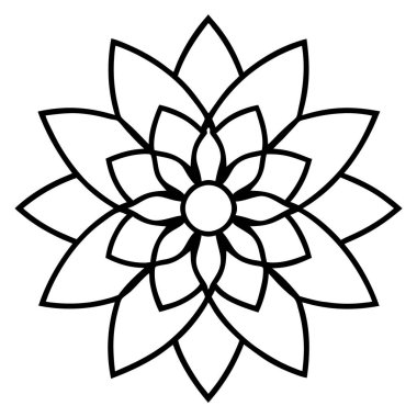 Güzel çiçek mandala izole edilmiş ikon