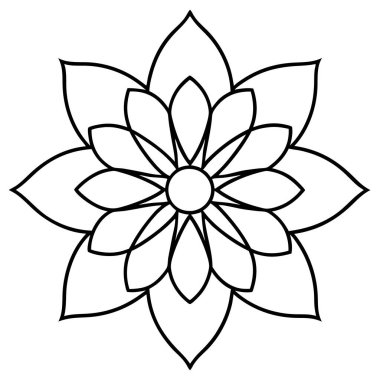 Nilüfer çiçeği. mandala. Doğulu süsü. boyama kitabı sayfası