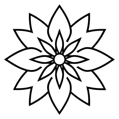 Nilüfer çiçeği mandala vektör çizimi