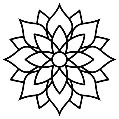 çiçek mandala ikon vektör tasarımı