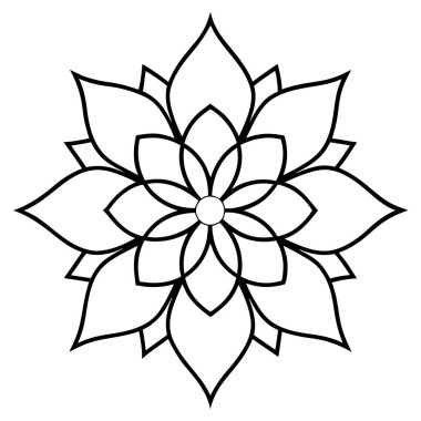 Lotus çiçeği mandala ikonu. Beyaz arkaplanda izole edilmiş web tasarımı için çiçek lotus mandala vektör simgesi