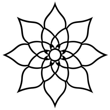 çiçek mandala ikon vektör illüstrasyonu