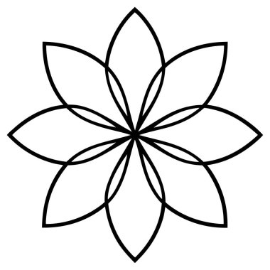 çiçek mandala simgesi, özet biçimi