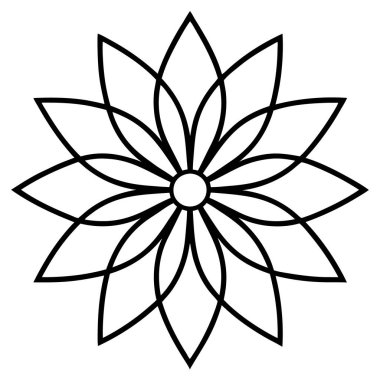 çiçek mandala ikon vektör illüstrasyonu
