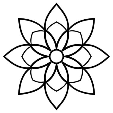 Güzel mandala çiçeği dekoratif ikon vektör illüstrasyon tasarımı