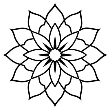 Güzel çiçek mandala ikonu. vektör illüstrasyonu